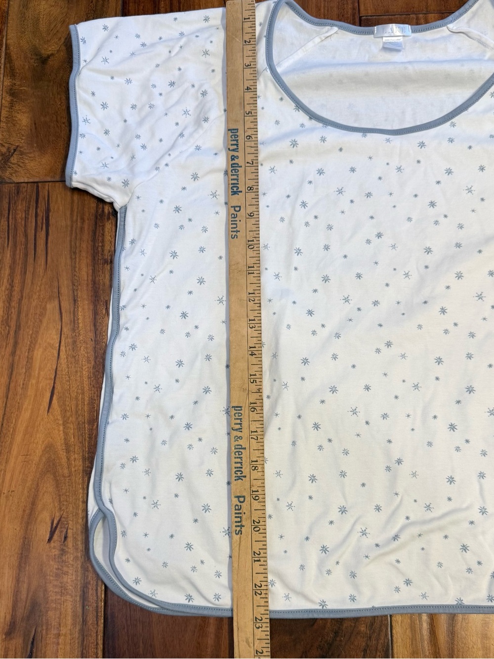Lake Pima Short-Long Pajama Set in Snowflake Print sz XL - Picture 5 of 14